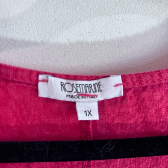 ROSEMARINE Sz 1X Dress 100% Linen Round Neck Sheath pockets Eyelet Hem Unlined - Picture 4 of 11